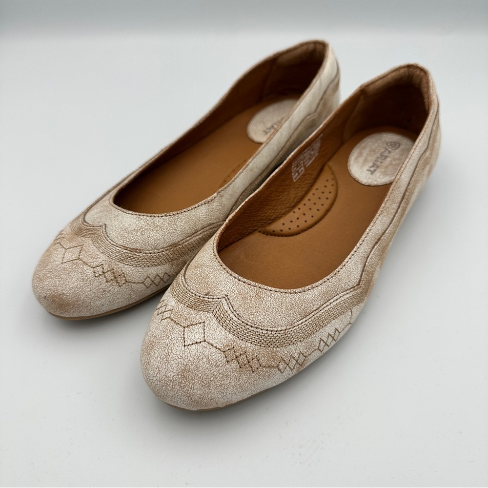 Ariat Dreamer Leather Western Flats 8.5 US Brown‎ Slip On Boho Cowgirl